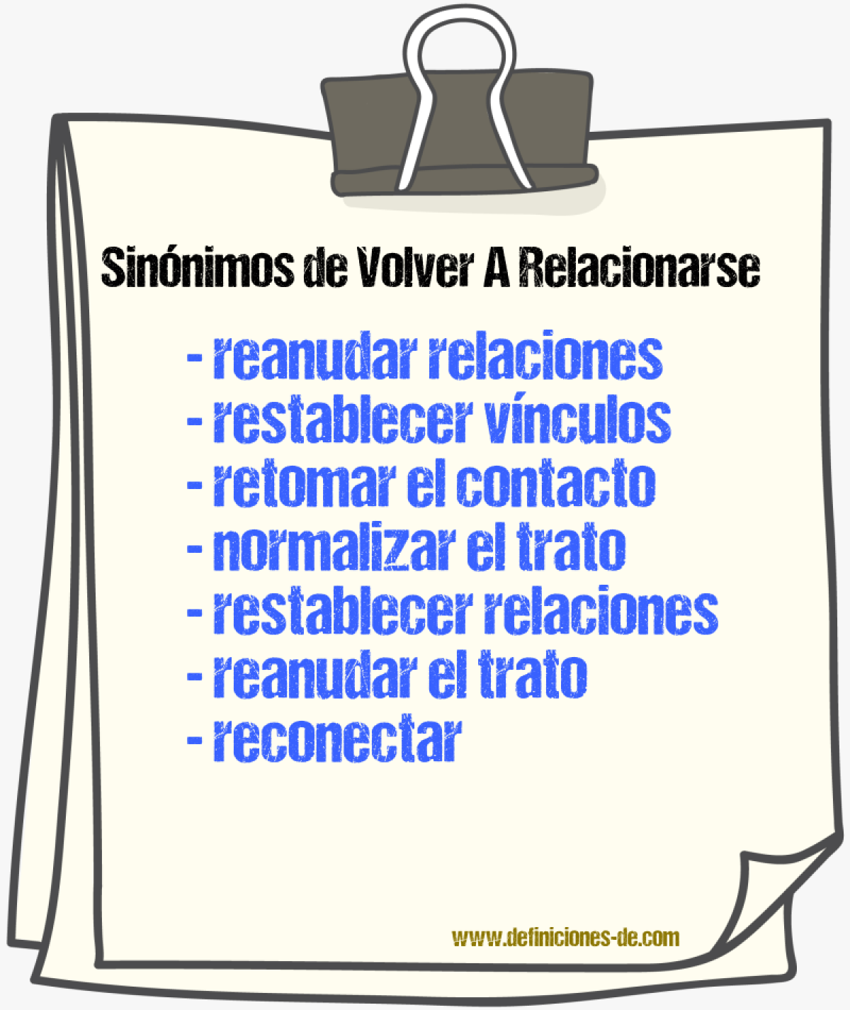 Sinónimos de volver a relacionarse