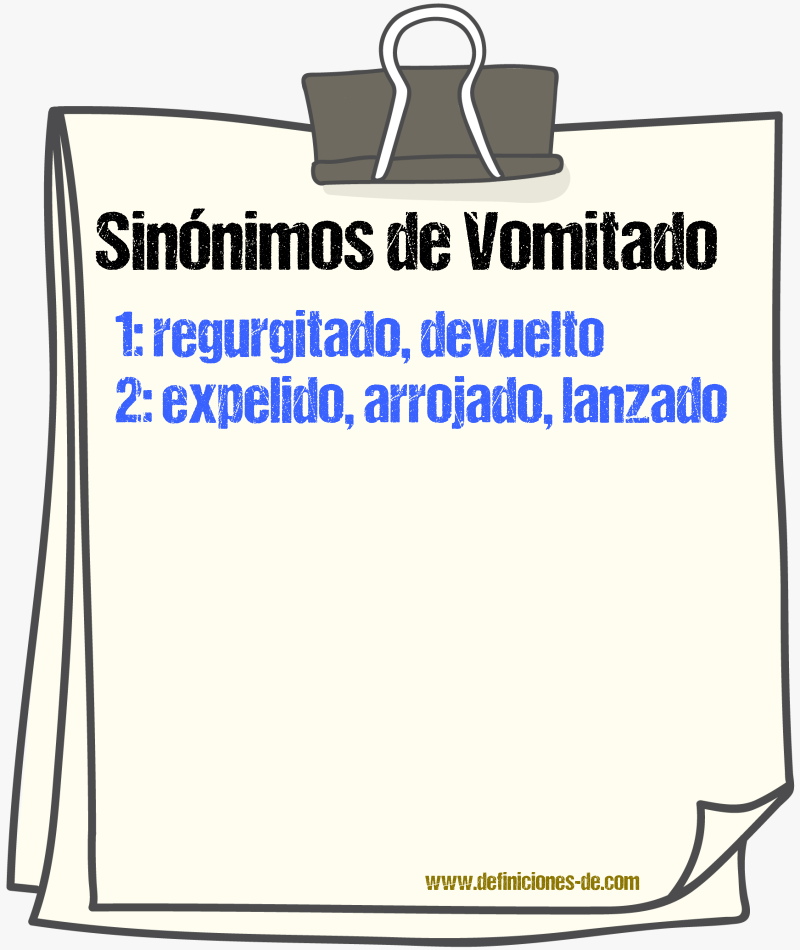 Sinónimos de vomitado