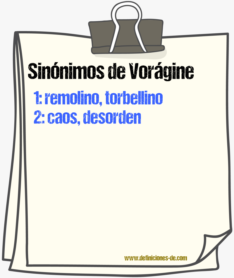 Sinnimos de vorgine