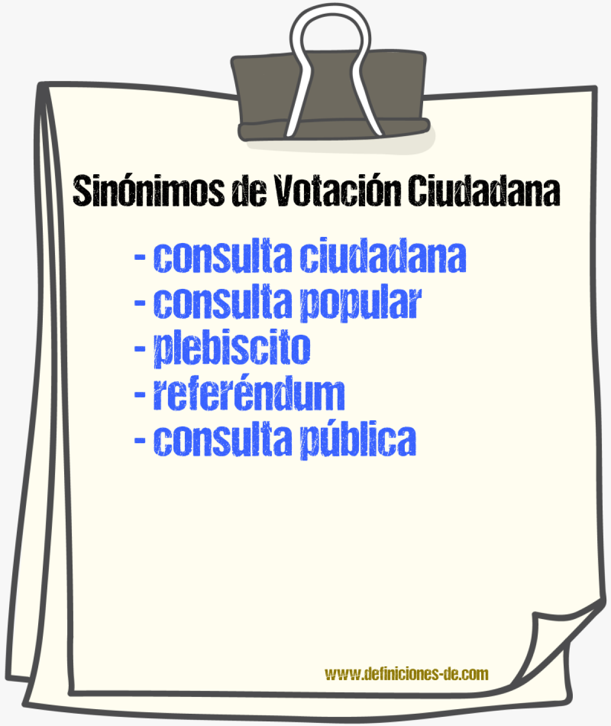 Sinónimos de votación ciudadana