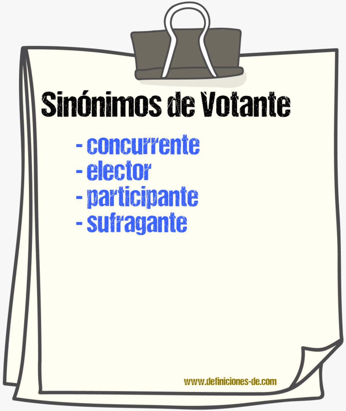 Sinnimos de votante