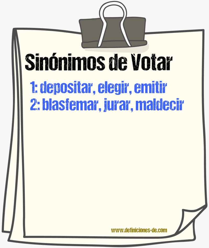 Sinnimos de votar