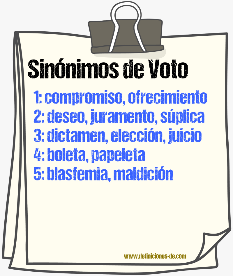 Sinnimos de voto