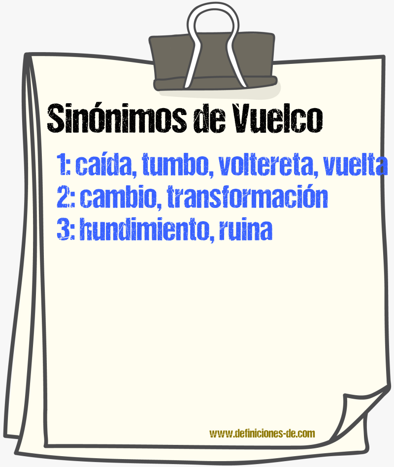 Sinnimos de vuelco