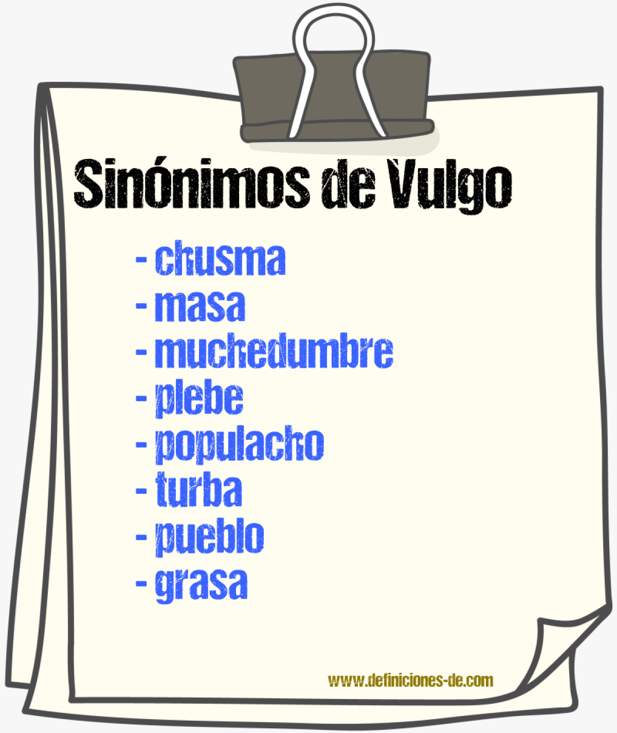 Sinnimos de vulgo