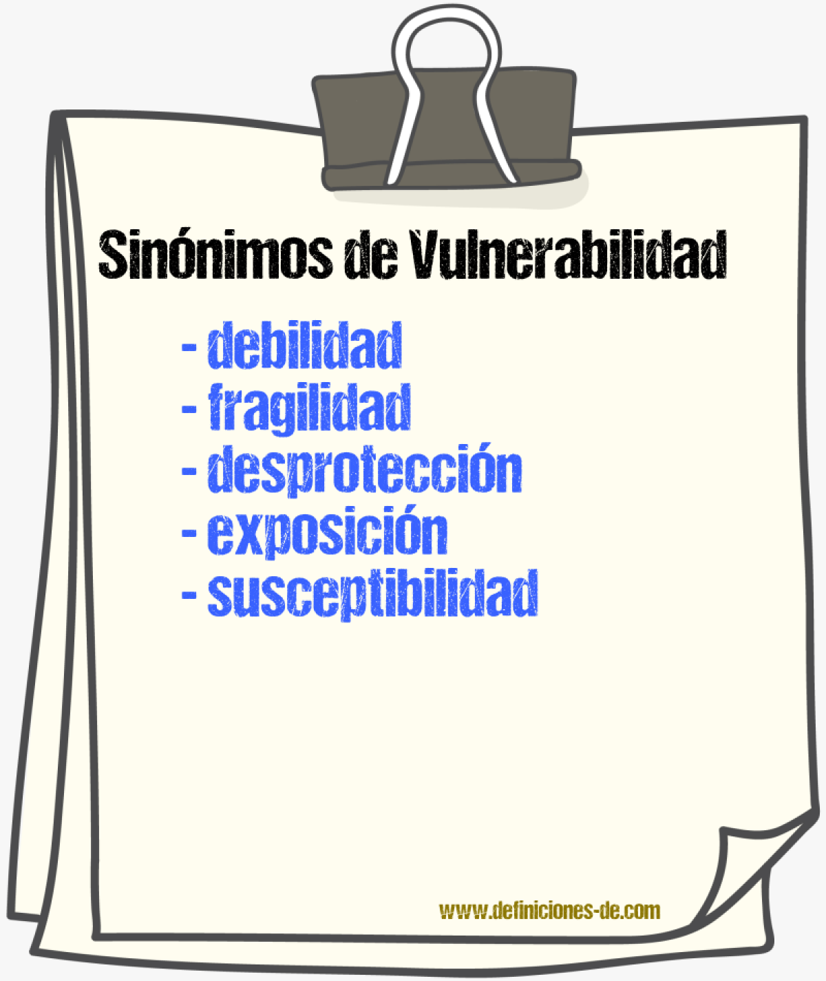 Sinónimos de vulnerabilidad