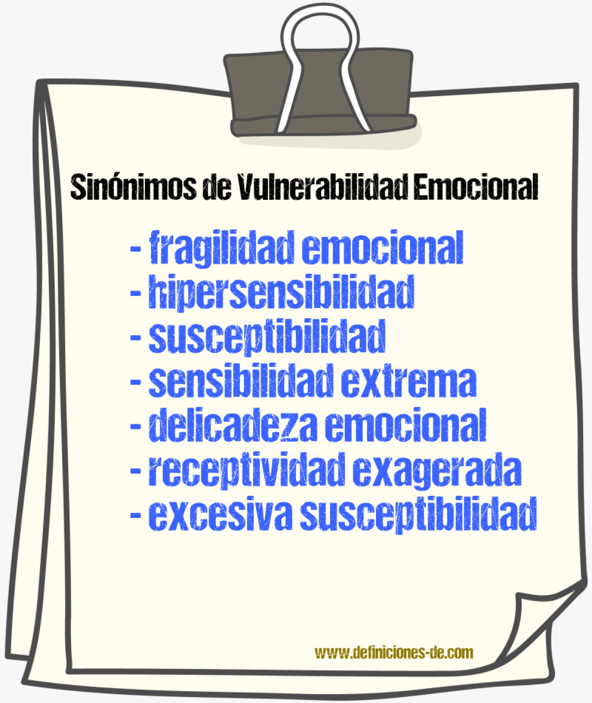 Sinónimos de vulnerabilidad emocional