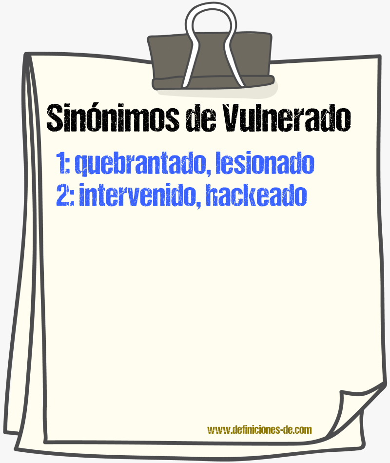 Sinónimos de vulnerado