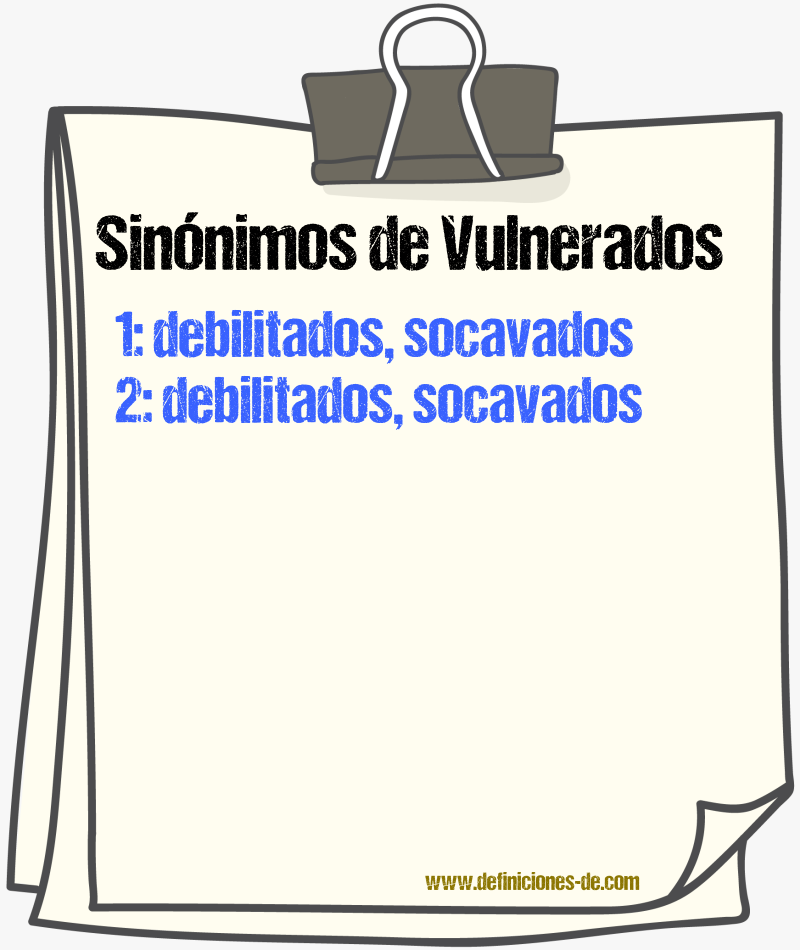 Sinónimos de vulnerados