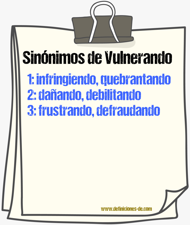 Sinónimos de vulnerando