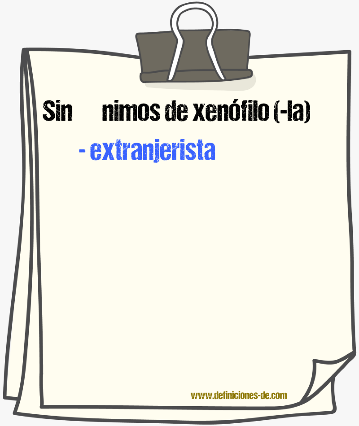 Sinnimos de xenfilo