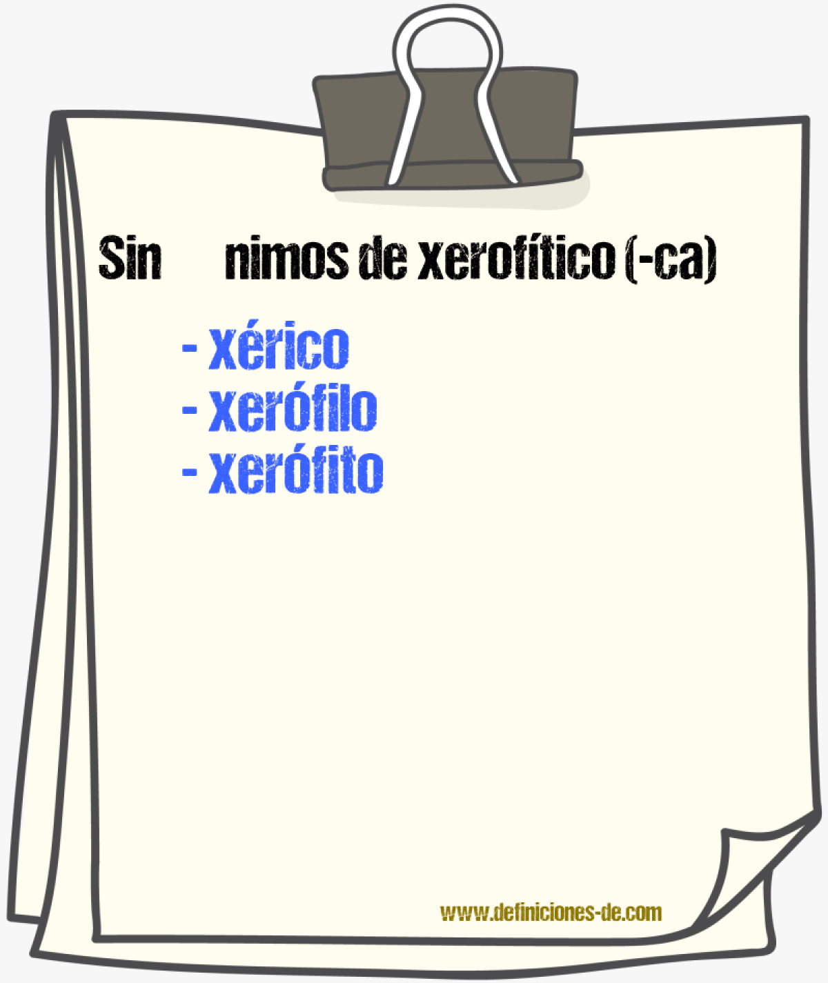 Sinnimos de xeroftico