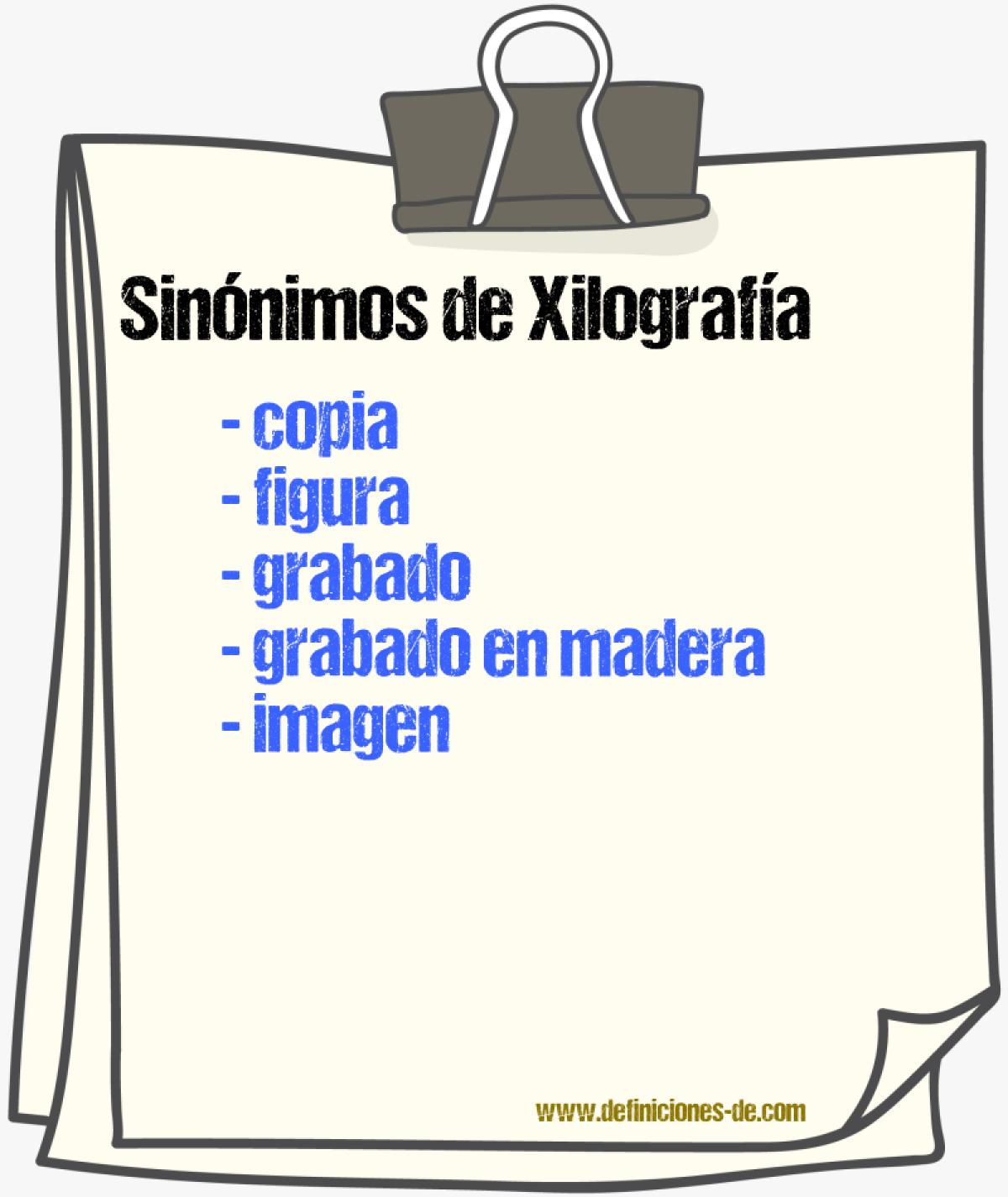 Sinnimos de xilografa