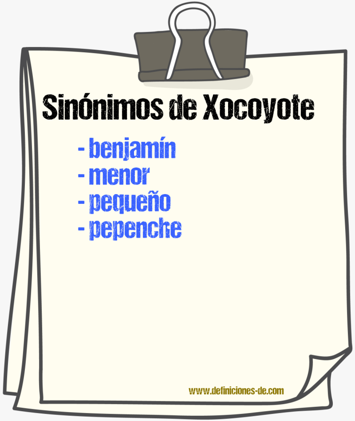 Sinnimos de xocoyote