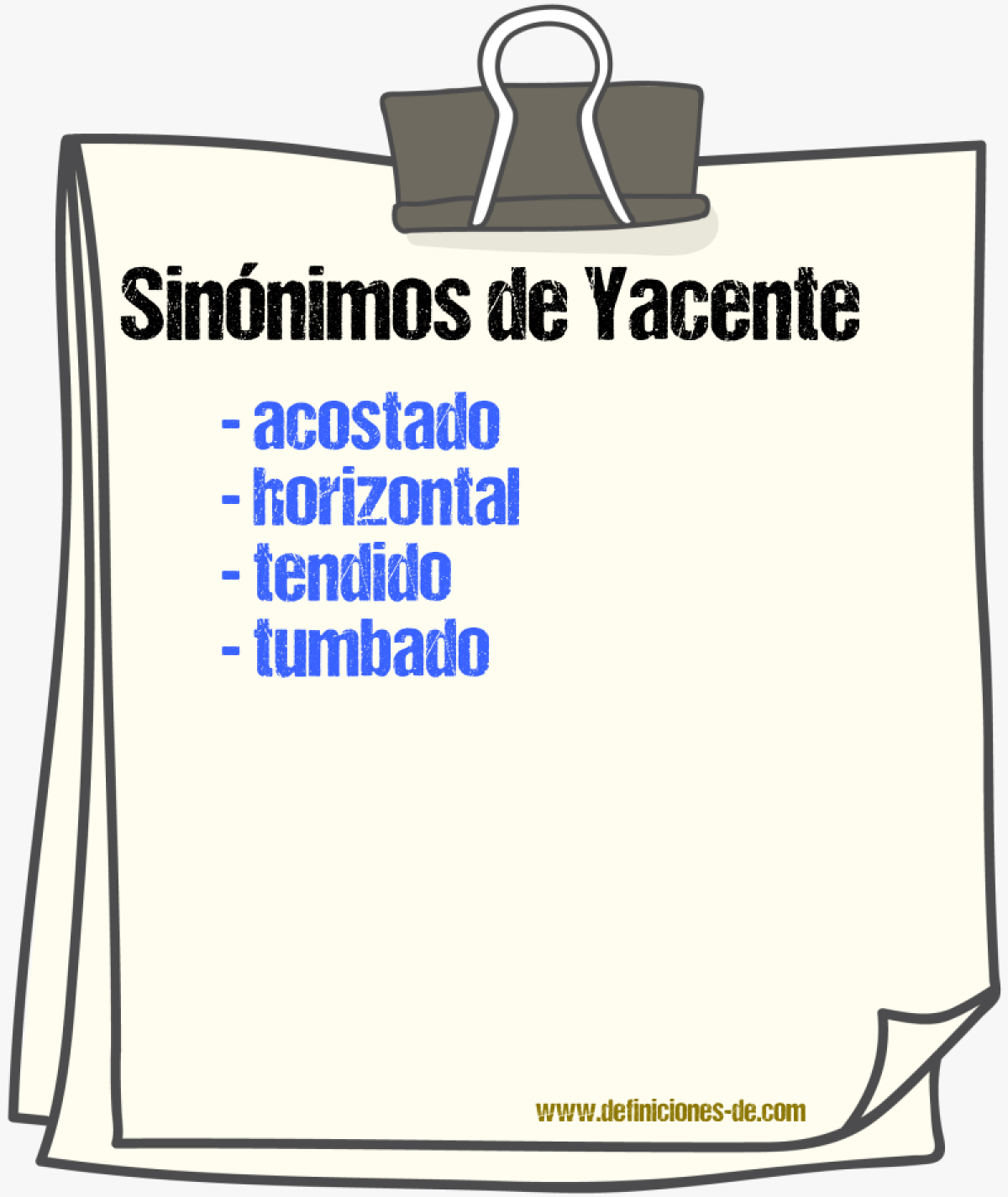 Sinnimos de yacente