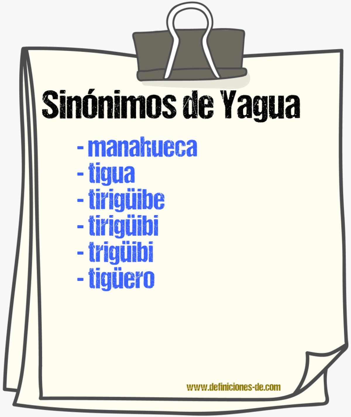 Sinnimos de yagua