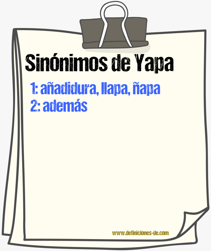 Sinnimos de yapa