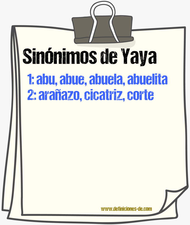 Sinnimos de yaya