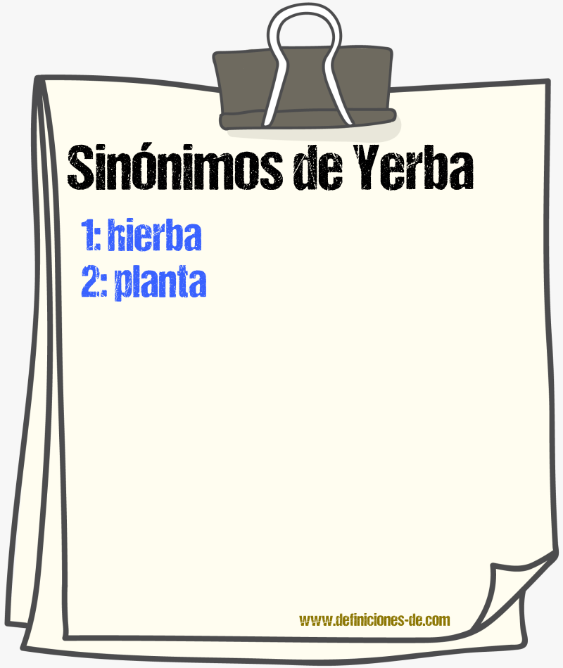 Sinnimos de yerba