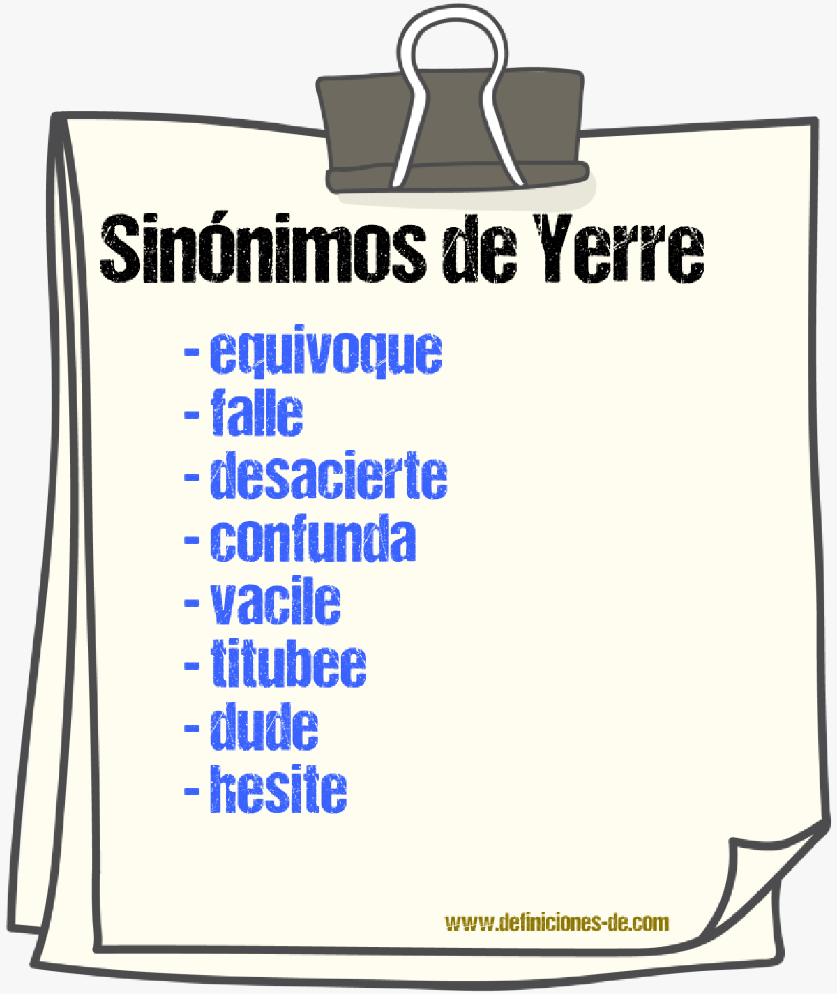 Sinónimos de yerre