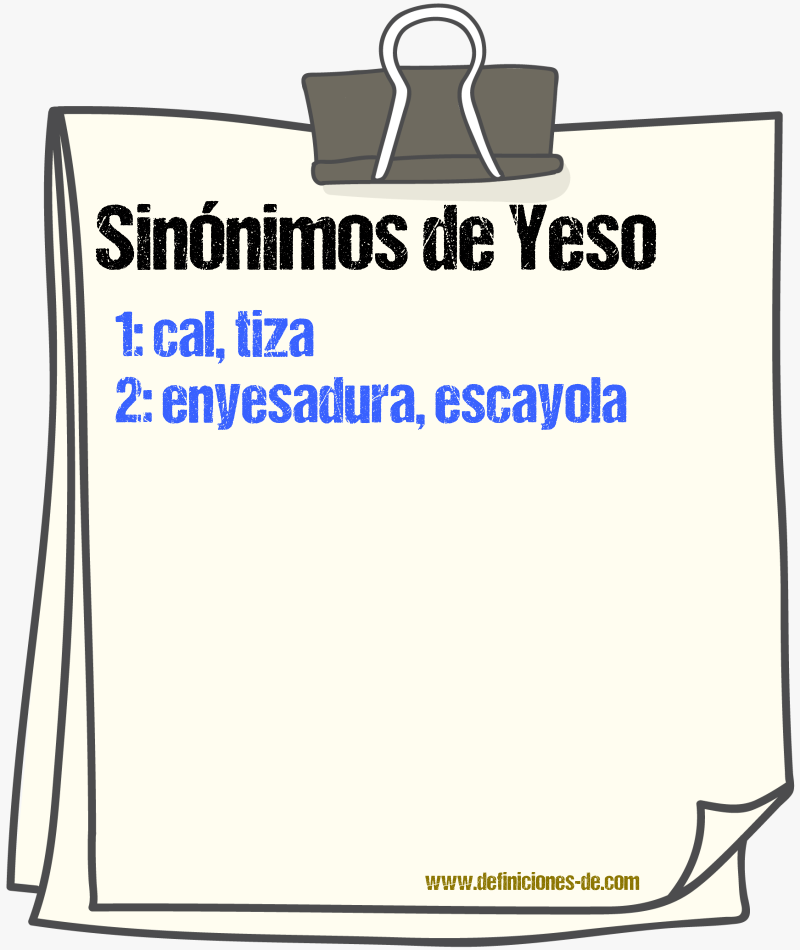 Sinnimos de yeso