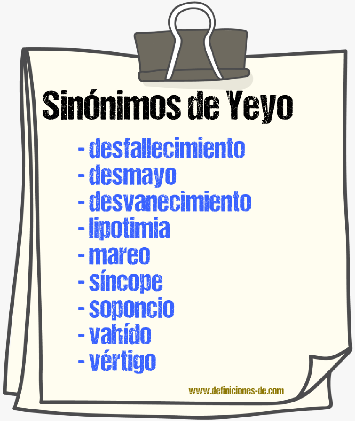 Sinnimos de yeyo