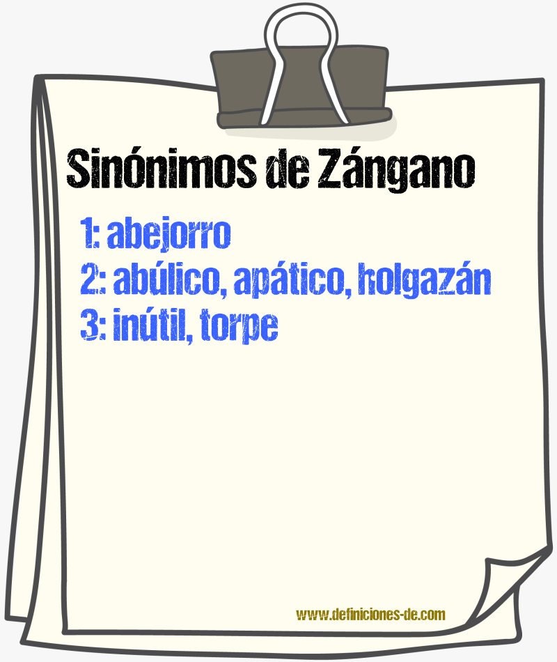 Sinónimos de zángano