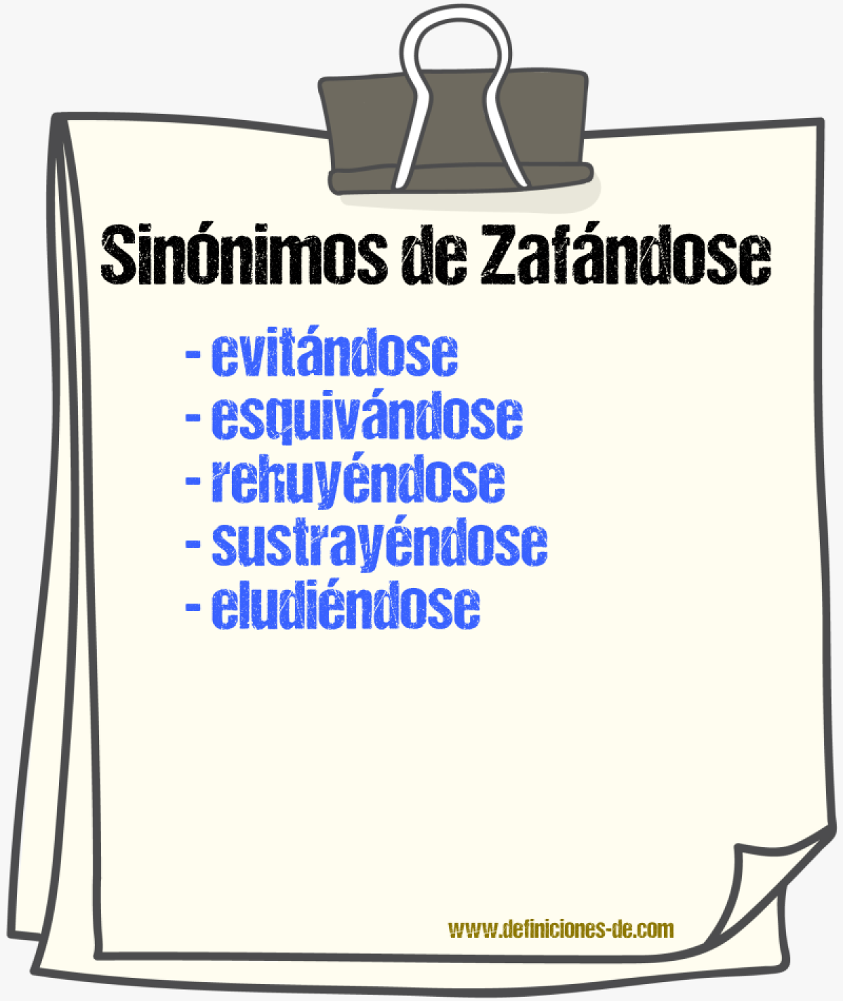Sinónimos de zafándose
