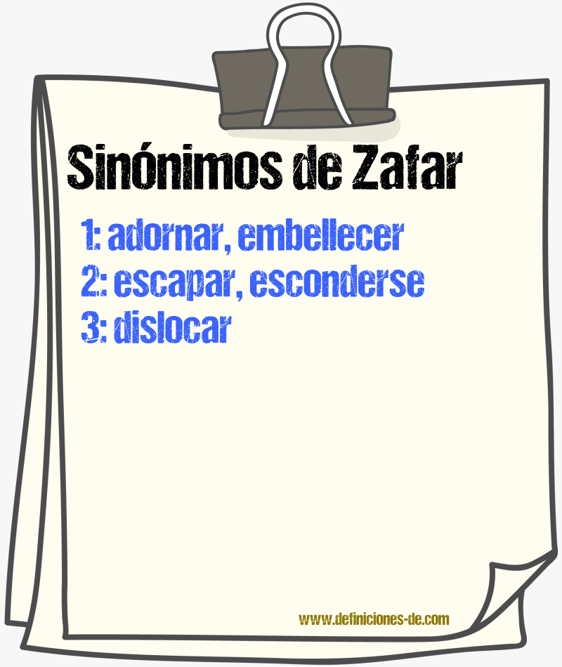 Sinnimos de zafar