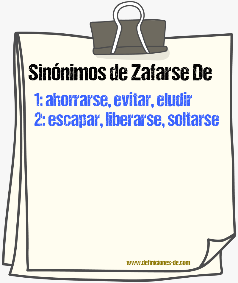 Sinónimos de zafarse de