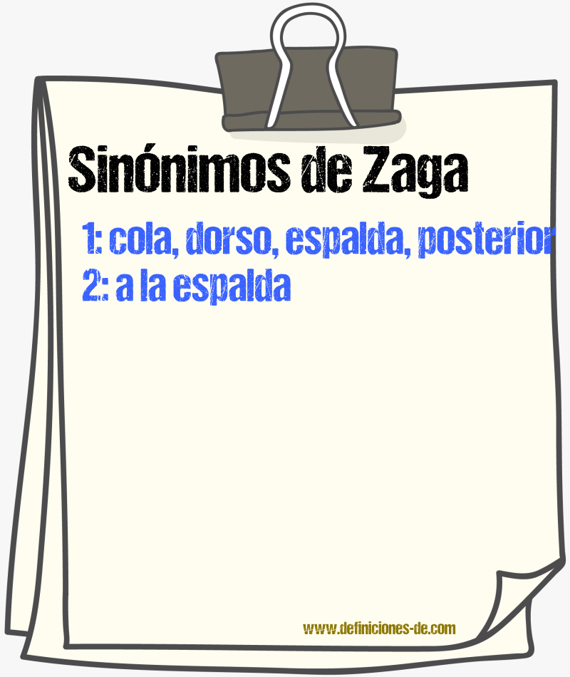 Sinnimos de zaga