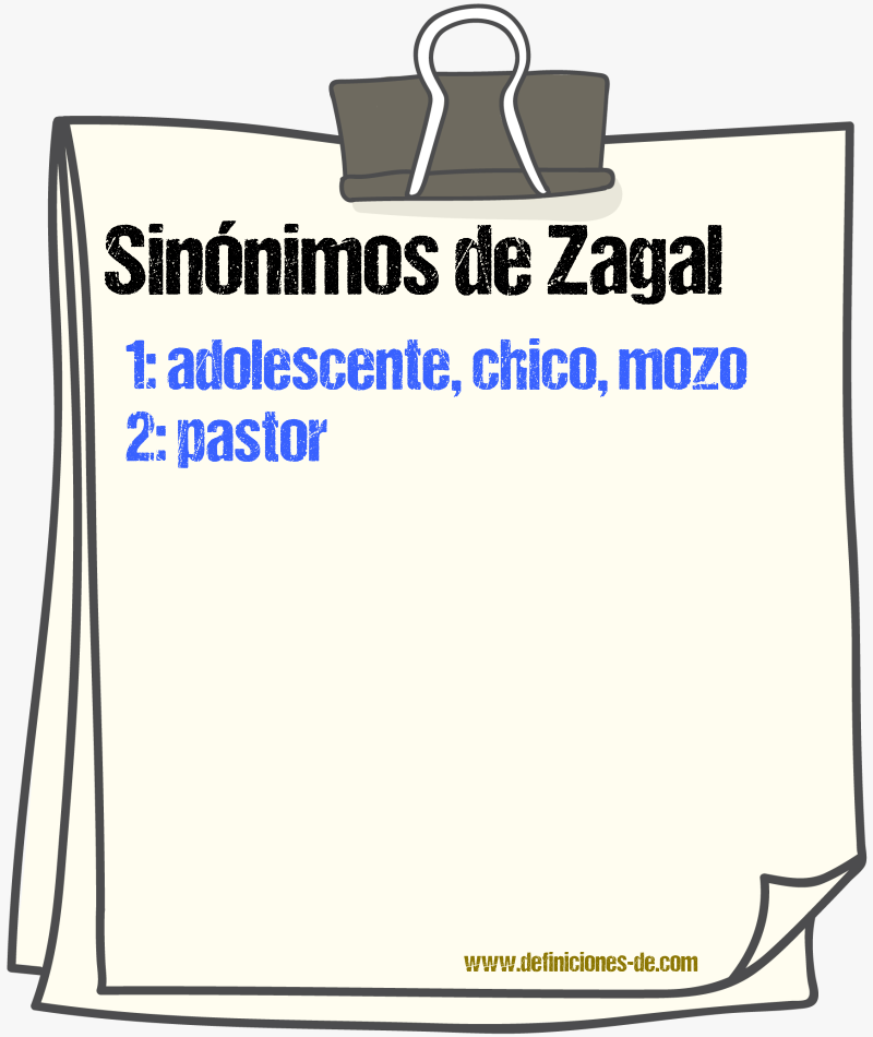 Sinnimos de zagal