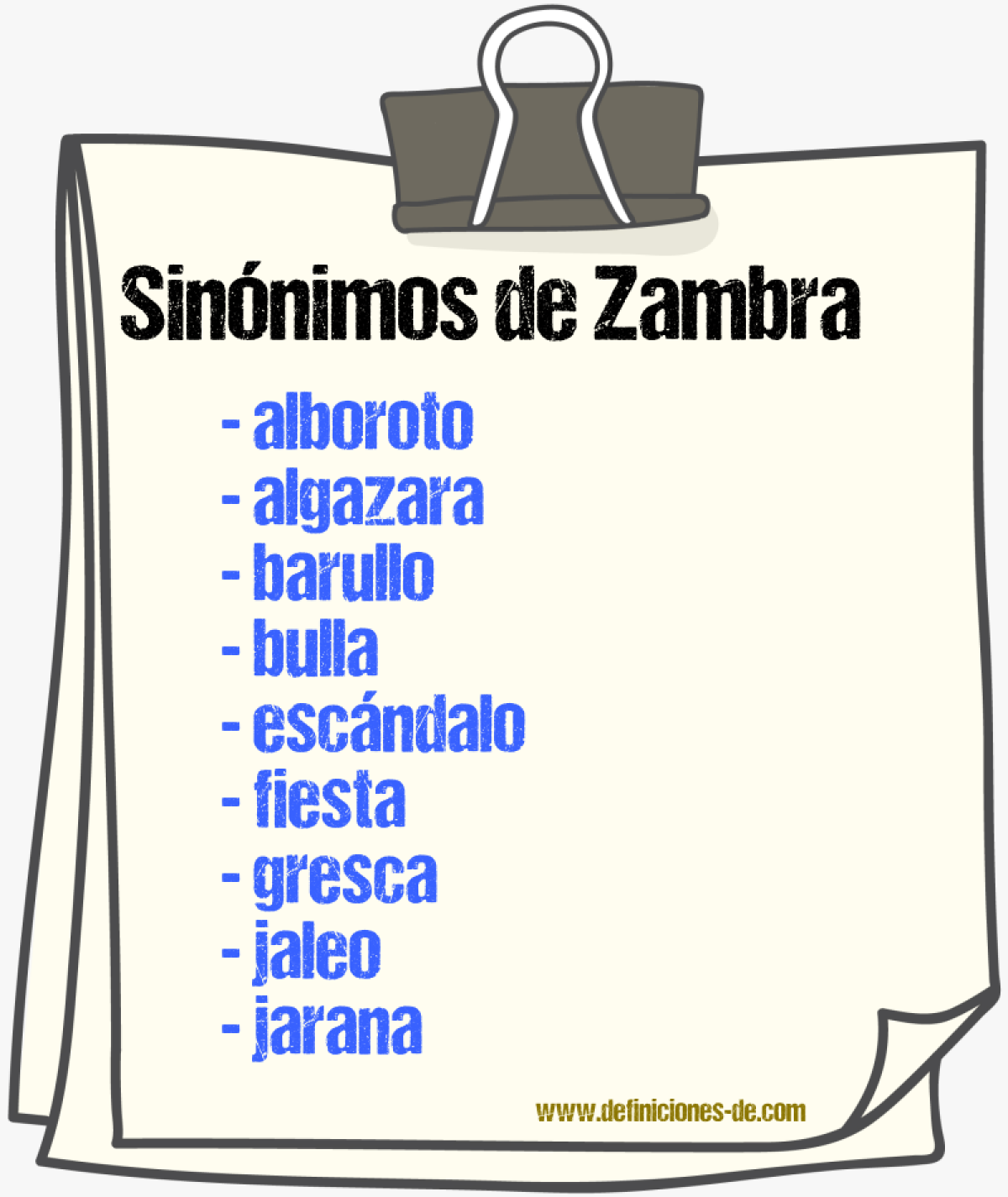 Sinnimos de zambra