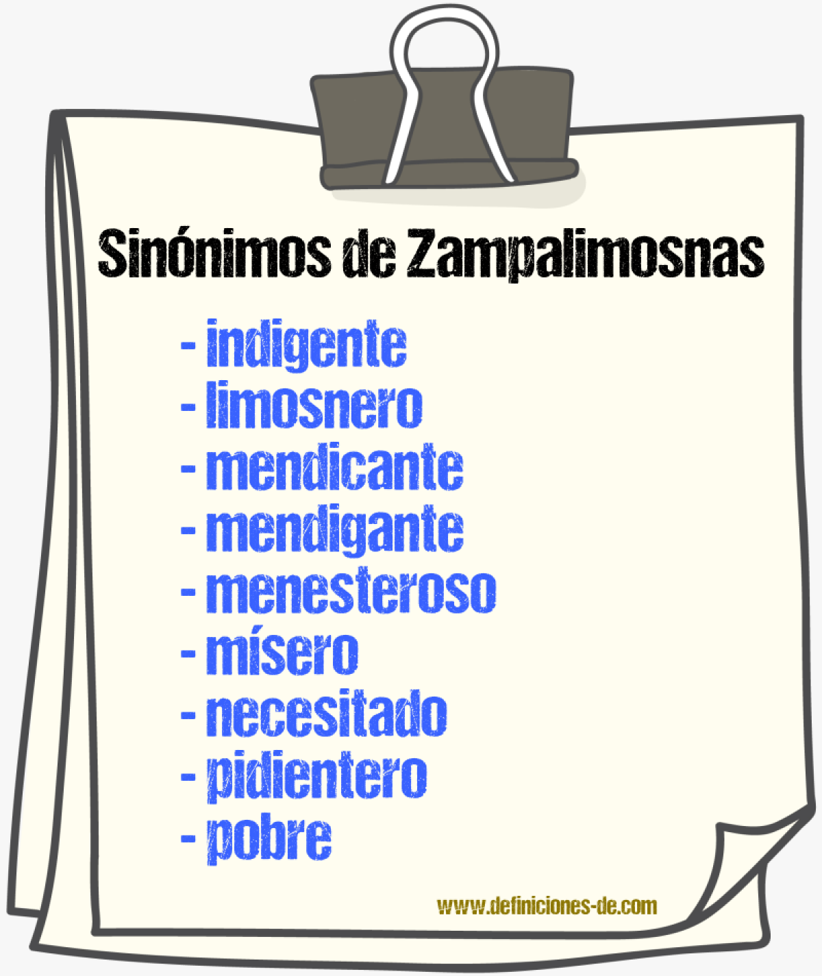 Sinnimos de zampalimosnas