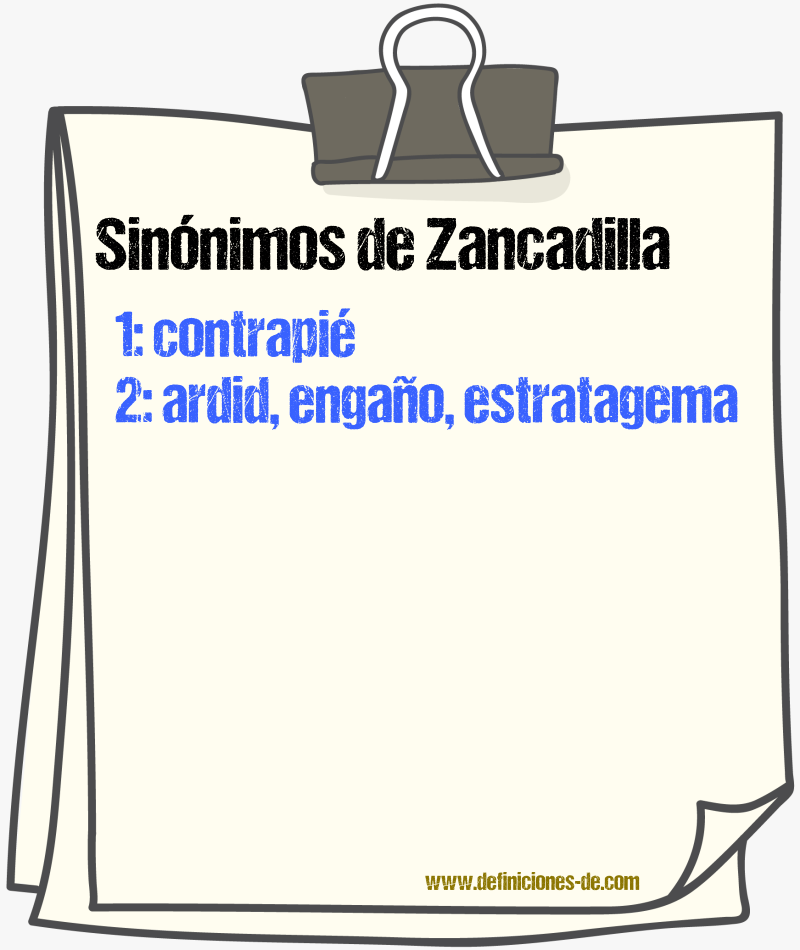 Sinnimos de zancadilla