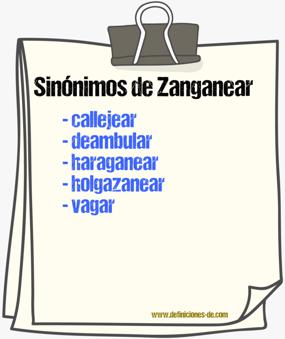 Sinnimos de zanganear