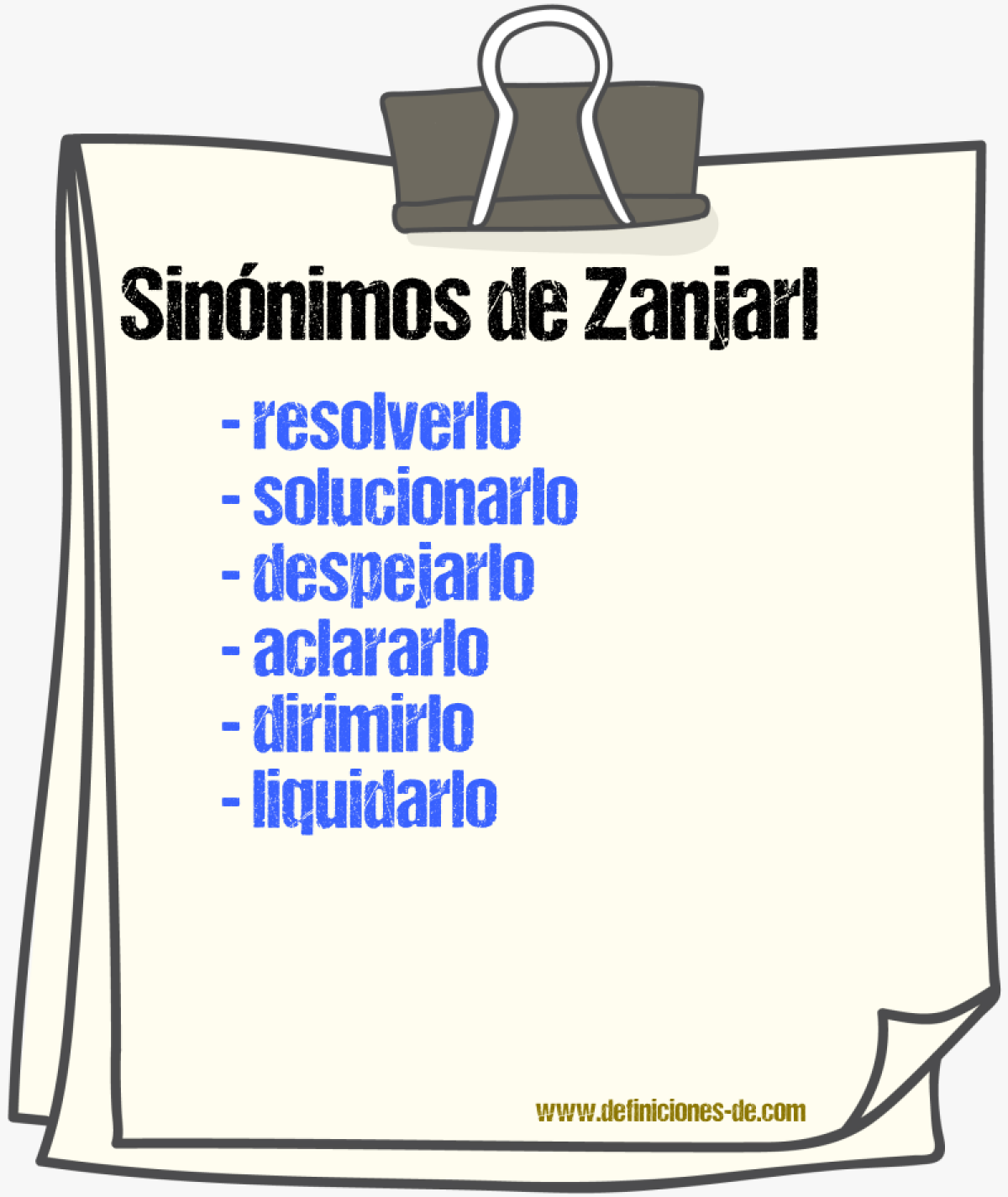 Sinónimos de zanjarlо