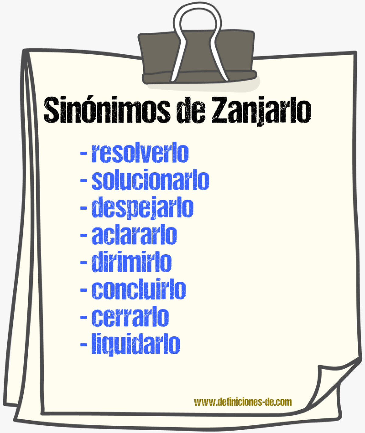 Sinónimos de zanjarlo