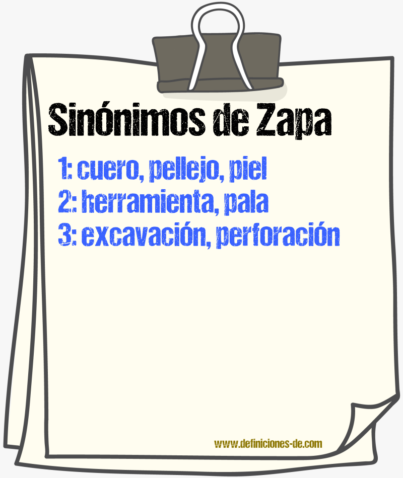 Sinnimos de zapa