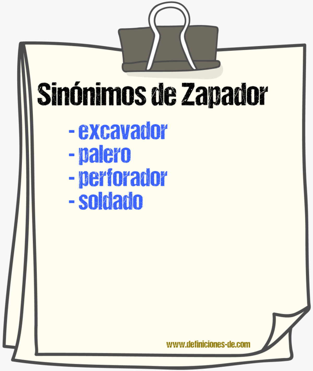 Sinnimos de zapador