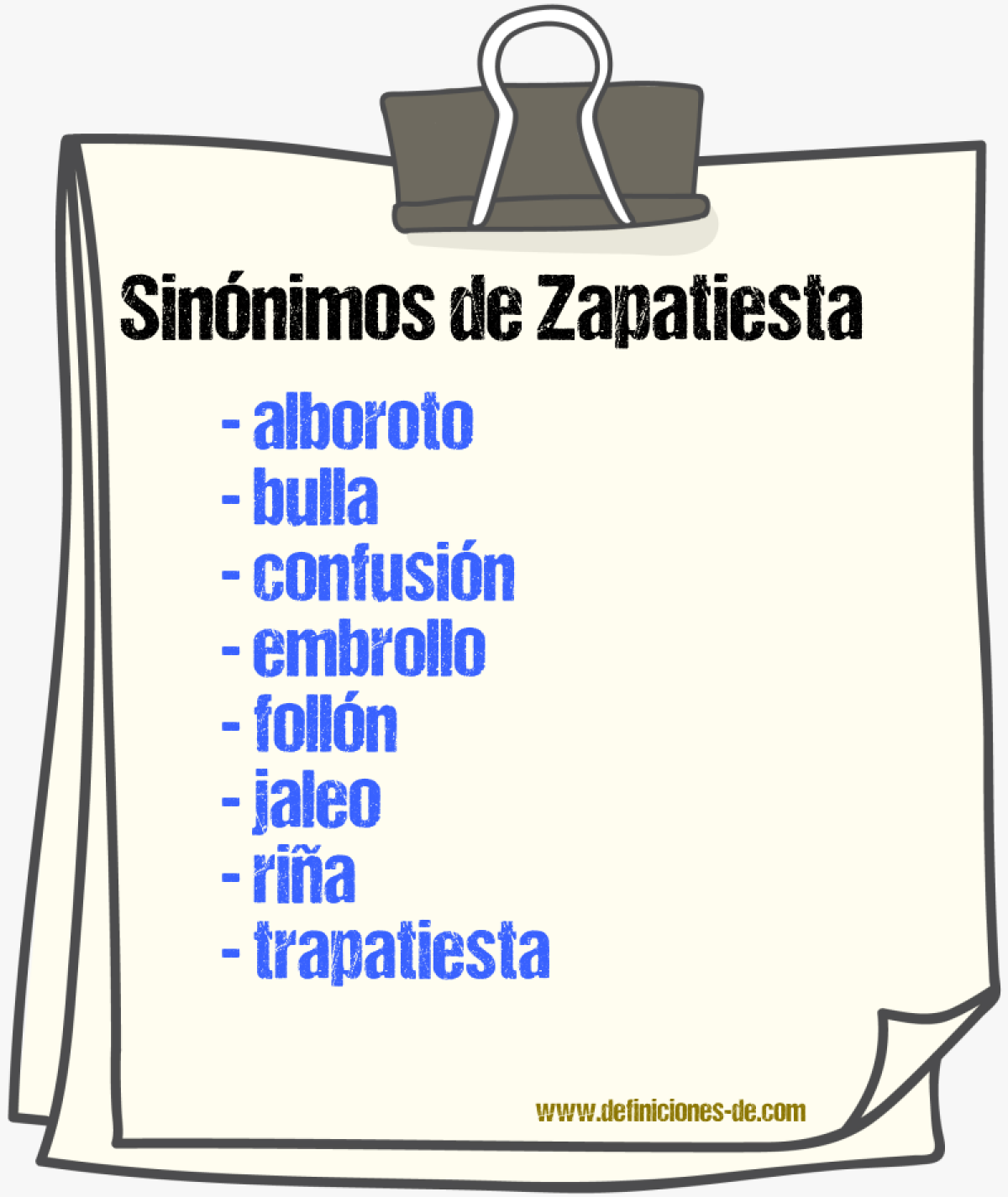 Sinnimos de zapatiesta