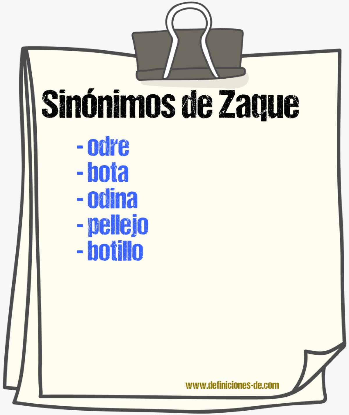 Sinnimos de zaque