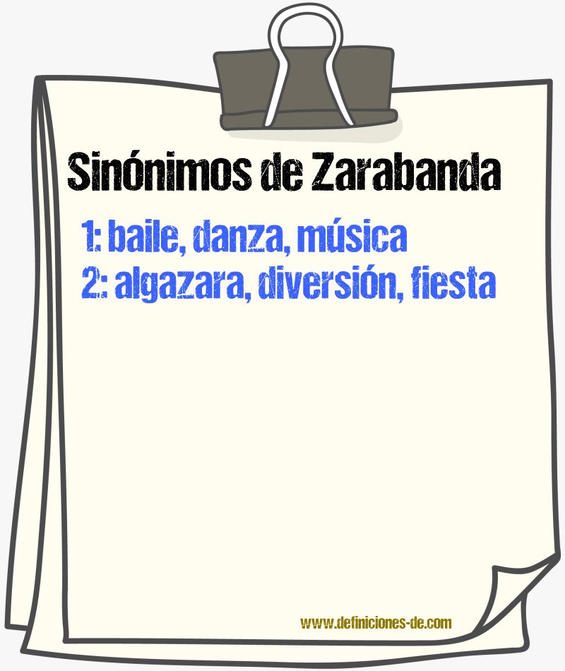 Sinnimos de zarabanda