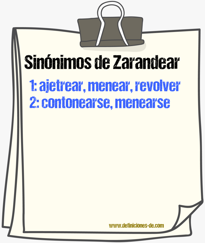 Sinnimos de zarandear