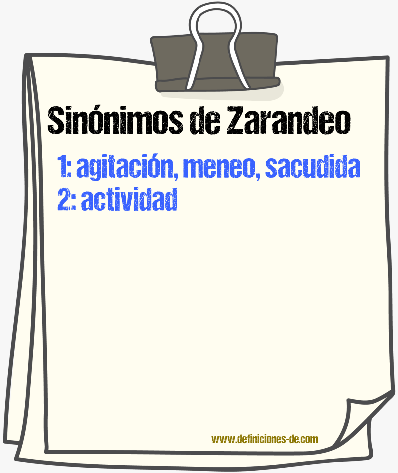 Sinnimos de zarandeo