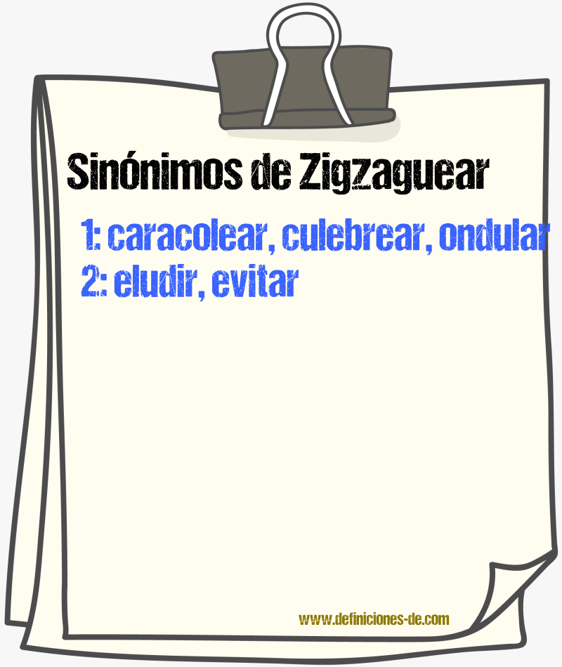 Sinnimos de zigzaguear