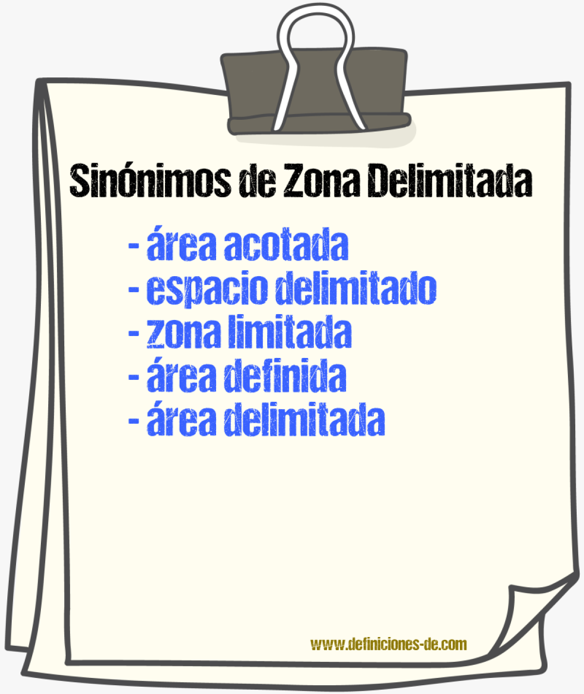 Sinónimos de zona delimitada