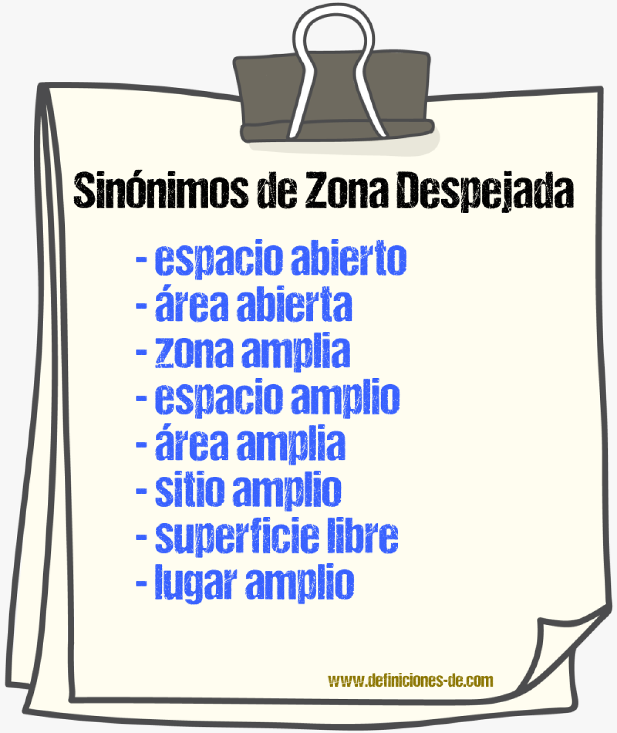 Sinónimos de zona despejada