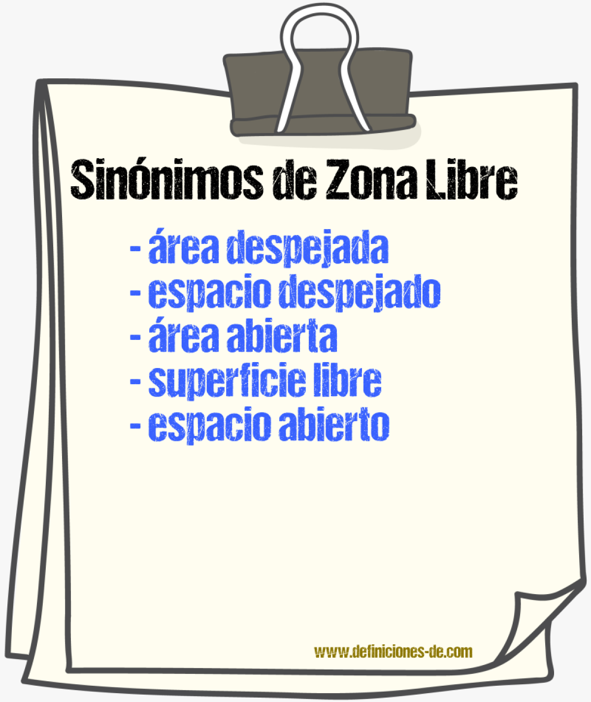 Sinónimos de zona libre