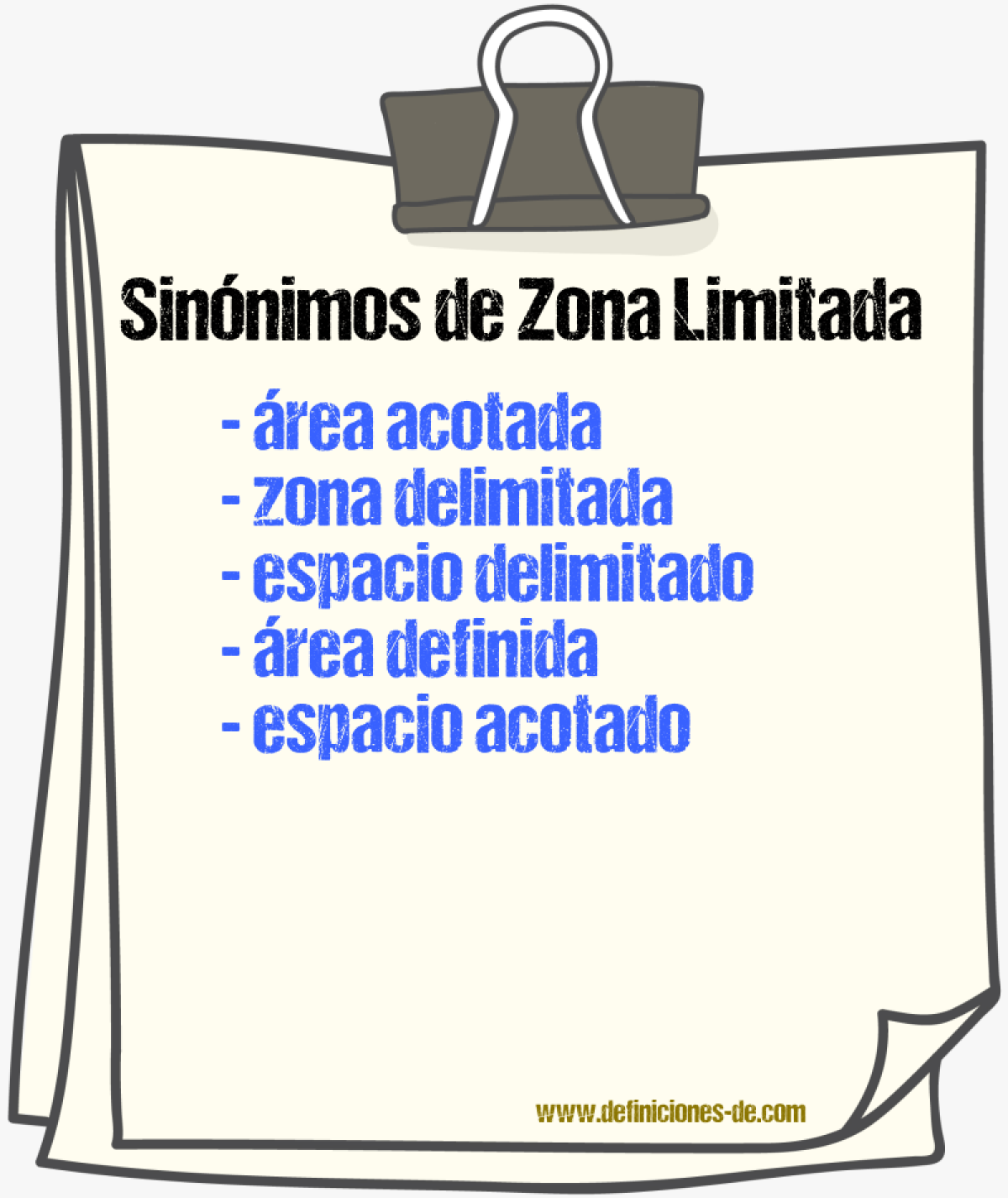 Sinónimos de zona limitada